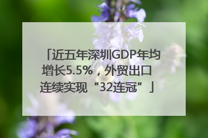 近五年深圳GDP年均增长5.5%，外贸出口连续实现“32连冠”
