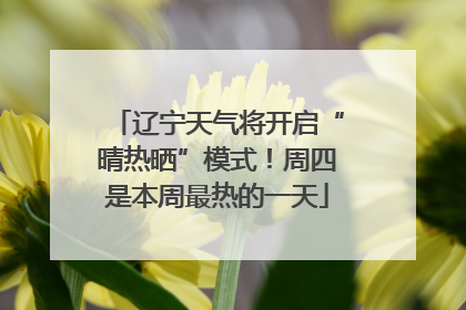 辽宁天气将开启“晴热晒”模式！周四是本周最热的一天