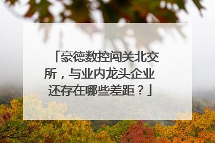 豪德数控闯关北交所，与业内龙头企业还存在哪些差距？