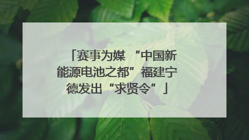 赛事为媒 “中国新能源电池之都”福建宁德发出“求贤令”