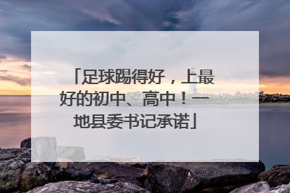 足球踢得好，上最好的初中、高中！一地县委书记承诺