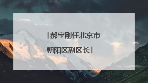 郝宝刚任北京市朝阳区副区长