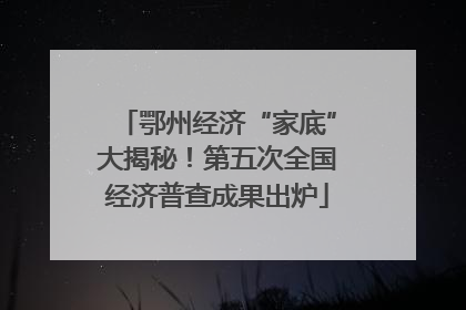 鄂州经济“家底”大揭秘！第五次全国经济普查成果出炉