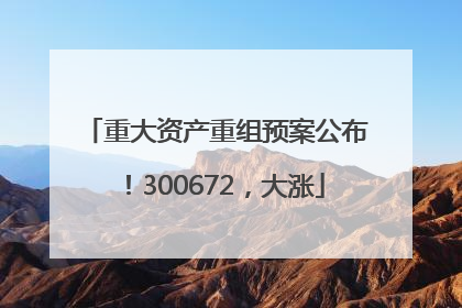 重大资产重组预案公布！300672，大涨