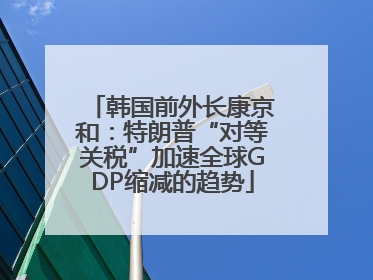 韩国前外长康京和：特朗普“对等关税”加速全球GDP缩减的趋势