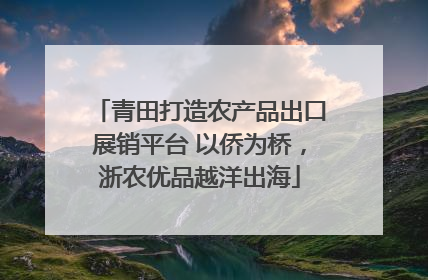 青田打造农产品出口展销平台 以侨为桥，浙农优品越洋出海
