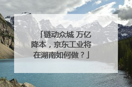 链动众城 万亿降本，京东工业将在湖南如何做？