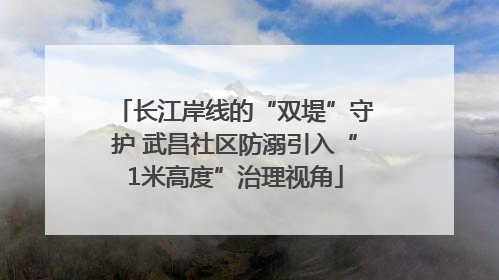 长江岸线的“双堤”守护 武昌社区防溺引入“1米高度”治理视角