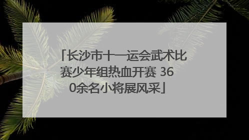 长沙市十一运会武术比赛少年组热血开赛 360余名小将展风采