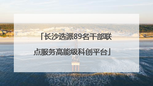 长沙选派89名干部联点服务高能级科创平台