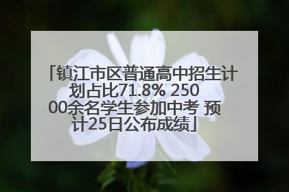 镇江市区普通高中招生计划占比71.8% 25000余名学生参加中考 预计25日公布成绩