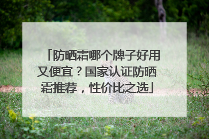 防晒霜哪个牌子好用又便宜？国家认证防晒霜推荐，性价比之选