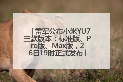 雷军公布小米YU7三款版本：标准版、Pro版、Max版，26日19时正式发布