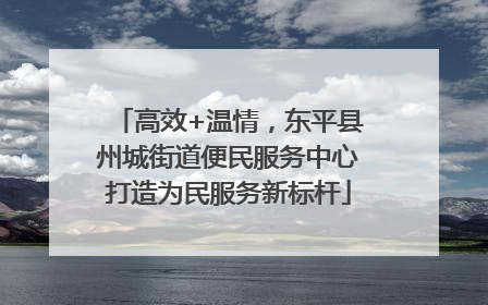 高效+温情，东平县州城街道便民服务中心打造为民服务新标杆