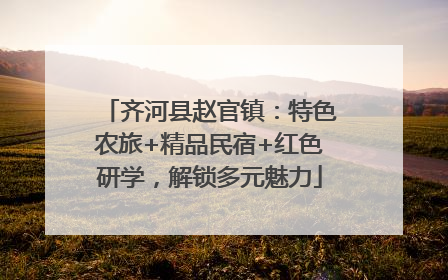 齐河县赵官镇：特色农旅+精品民宿+红色研学，解锁多元魅力