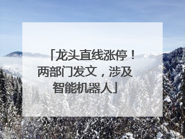 龙头直线涨停！两部门发文，涉及智能机器人