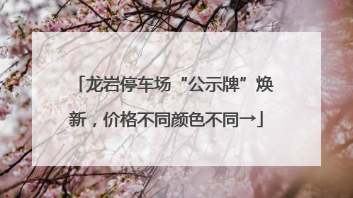 龙岩停车场“公示牌”焕新，价格不同颜色不同→