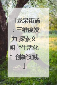 龙泉街道：三维度发力 探索文明“生活化”创新实践