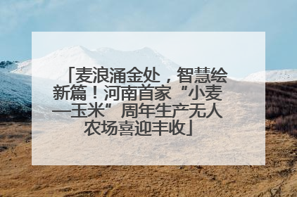 麦浪涌金处，智慧绘新篇！河南首家“小麦—玉米”周年生产无人农场喜迎丰收
