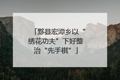 黟县宏潭乡以“绣花功夫”下好整治“先手棋”