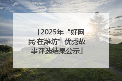 2025年“好网民·在潍坊”优秀故事评选结果公示