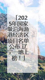 2025年国家级沿海渔港经济区项目名单公布 辽宁一地上榜！