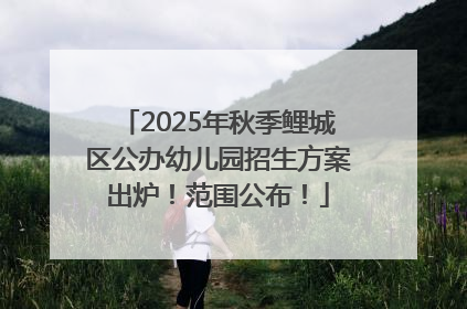 2025年秋季鲤城区公办幼儿园招生方案出炉！范围公布！