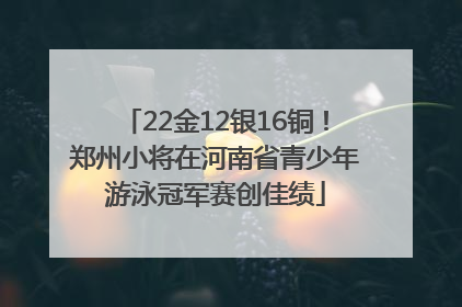 22金12银16铜！郑州小将在河南省青少年游泳冠军赛创佳绩