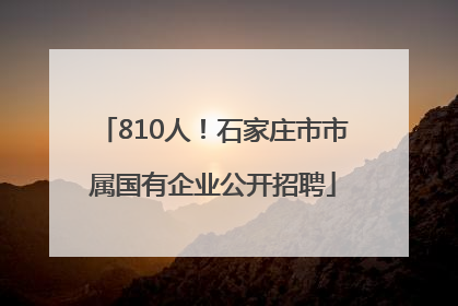 810人！石家庄市市属国有企业公开招聘