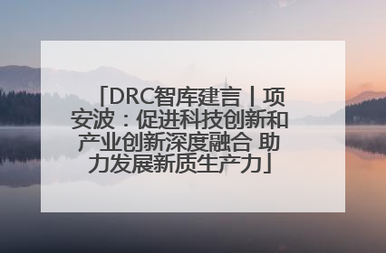 DRC智库建言丨项安波：促进科技创新和产业创新深度融合 助力发展新质生产力
