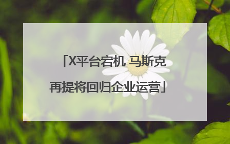 X平台宕机 马斯克再提将回归企业运营